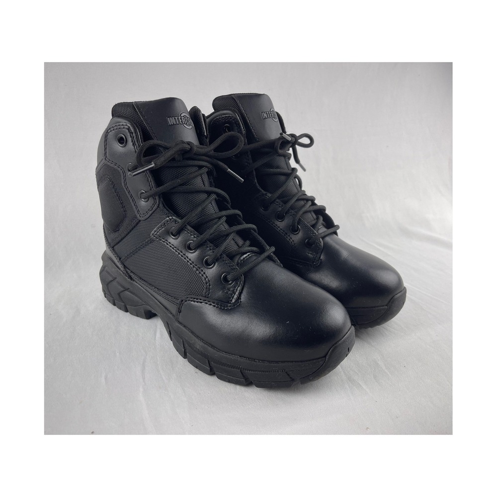 Interceptor Knight Tactical Boots Women 8.5 Black Excellent Side Zip Work Shoes